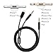 DISDIM 2 in 1 iPhone 7 Aux Cord Music Audio Connection Lightning to Aux Adapter Cable with 3.5mm Extension Nylon Auxiliary Wire, Car Audio Cord Converter for iPhone 7/7 Plus & Android Smartphone-Black