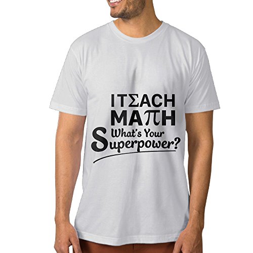 TsiaeaKc Men's I Teach Math What's Your Superpower Short Sleeve T Shirt Color White Size XXL
