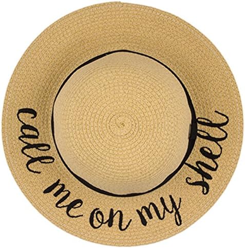 ScarvesMe CC Kids 2-7 Years Exclusives Straw Embroidered Lettering Floppy Brim Summer Sun Hat