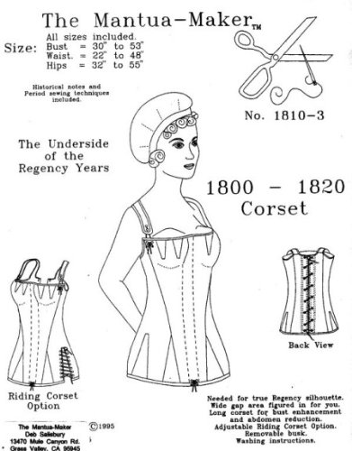 1800-1820 Regency Corset Pattern