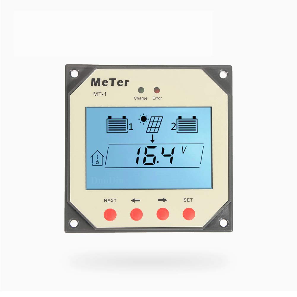 EPEVER Remote Meter for Duo-Battery Solar Charge Controller with 10 Meter Cable for EPIPDB-COM Series (MT-1)