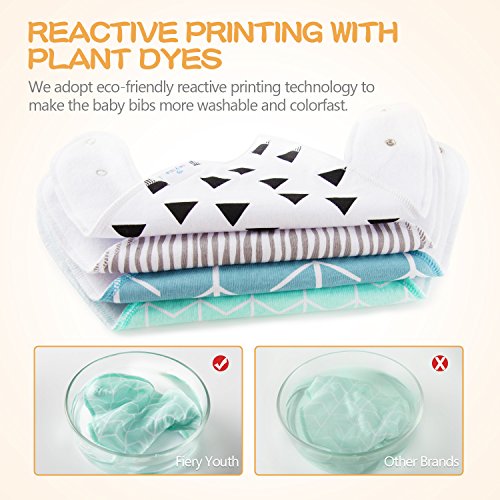 Baby Bandana Drool Bibs for Drooling and Teething, Highly Absorbent Soft 100% Organic Cotton with Adjustable Snaps, 8 Pack, Excellent Baby Shower / Registry Gift