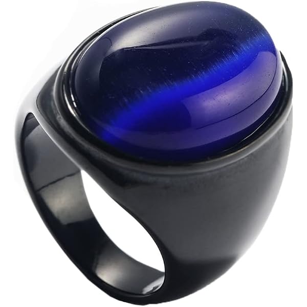 Oakky Stainless Steel Square Ring With Big Shiny Gemstone – Multi Colors, Sizes 7-12 - View #9