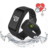 QIANXIANG Waterproof Sport Tracker/Fitness Tracker Band,with Activity Heart Rate and Sleep Monitor, Blood oxygen＆pressure monitor,Step Calorie Counter Wristband smart watch for Android and iOS