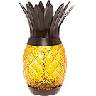 Solar Powered Pineapple Jar Light - Decorative LED Glass Table Light by GreenLighting (Yellow)