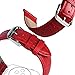 TOROTOP for Apple Watch Band 38mm, Genuine Leather Crocodile Pattern Watch Band Red Replacement Strap with Silver Deployment Clasp for 38mm Apple Watch Series 1 Series 2 Series 3 Model