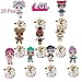 20 Pcs LOL Cake Topper,LOL Happy Birthday Party Supplies Cupcake Topper,Pink Cake Decorations for Bday Theme Party