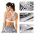 QUEENIEKE Women's Medium Support Strappy Back Energy Sport Bra Cotton Feel Size S Color Angle White