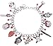 Blingsoul Classic Horror Movie Charm Bracelet For Women - Chaki Halloween Bracelets for Women | [J100029] Jasun Vorhes | Red/Silver