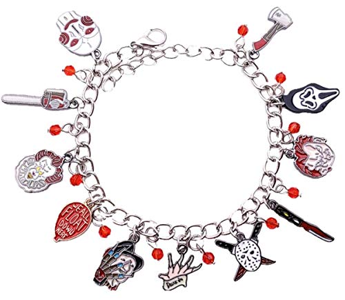 Blingsoul Horror Charms Bracelet - Chucky Jason Child Hockey Horror Costume Jewelry Gifts for Women - Thumbnail 2