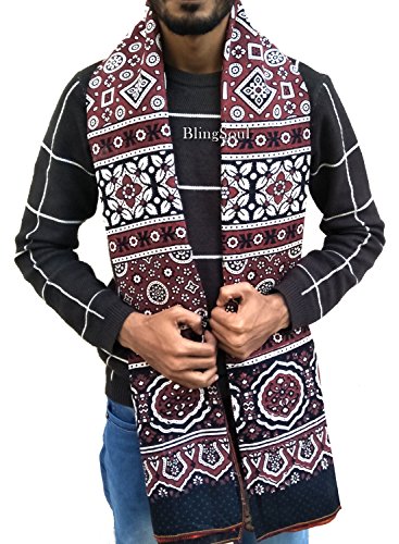 Traditional Sindhi Ajrak For Womens - Sindhi Culture Dress Accessories (V3) (Brown-V3)