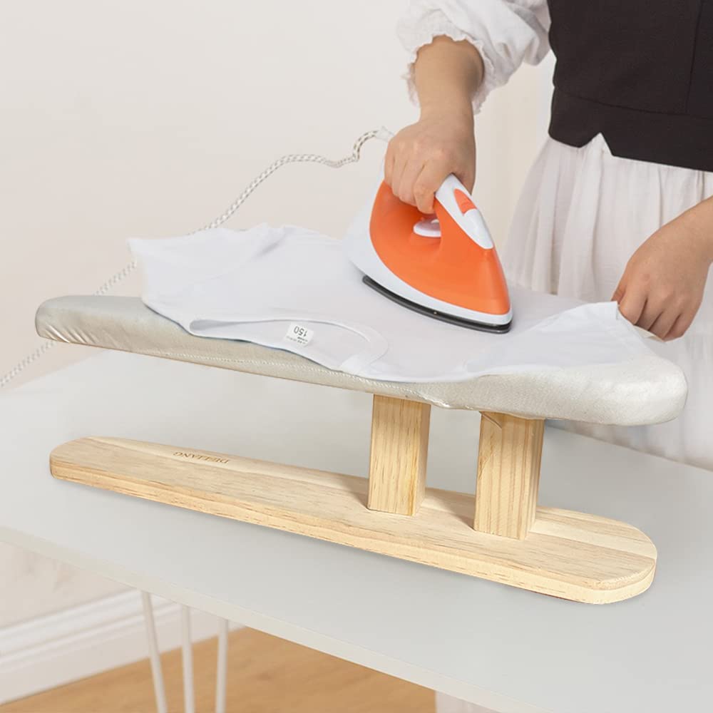 DE-LIANG Padded Chest & Sleeve Tailor Ironing Board Long with Wooden Base for Household Tools, Tailor Dress Forms, Travel Use