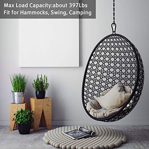 Rtudan 3 Inch Spring Snap Hook,Heavy Duty Carabiner Clip, Large Carabiner Clip Black Carbon Metal Snap Hook for Hiking Traveling Camping Fishing(Set of 4)