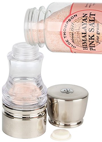 Olde Thompson Pepper Mill & Salt Shaker Set, 7", Red/Clear
