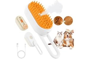 Ayaseen Cat Steam Brush, 3 In 1 Cat Grooming Brush for Shedding, Pet Brush, 360° Foldable Handle Dog Steam Brush, for Removin
