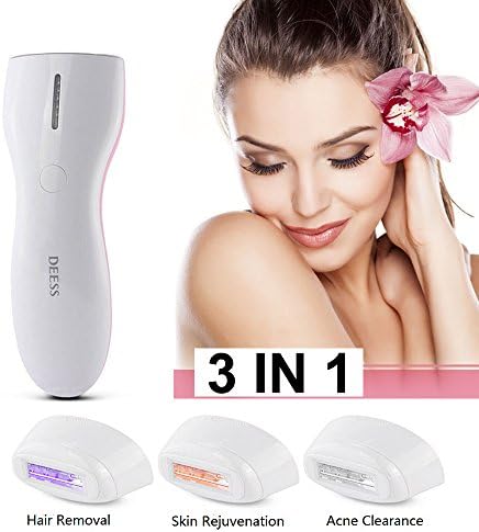 HailiCare 3 in 1 IPL Hair Removal System - Permanent Hair Remover - Body Epilator + Acne Clearance + Skin Rejuvenation for Women (Full Three Heads: HR+AC+SR)