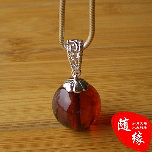usongs 925 sterling silver necklace pendant head women girls simple necklace pendant sweet stenciling pin universal DIY beeswax amber turquoise - Thumbnail 5