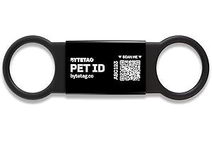ByteTag Slide QR Code Pet ID - Online Pet Profile - GPS Alerts - Unlimited Contact Information - Privacy Control (Black)