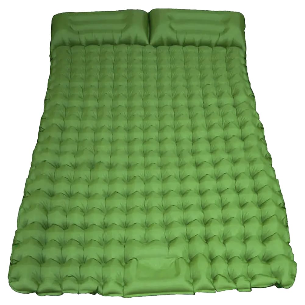 Loboo Idea Double Sleeping Pad, Self-Inflating Sleeping Pad for Camping, Camping Sleeping Pad with Built-in Pump, 4" Extra Thickness Inflatable Sleeping Mat, Twin Air Mattress for Traveling (Green)