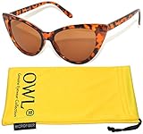 Ladies Vintage Cat Eye Sunglasses UV Protection Many Colors Leopard Frame