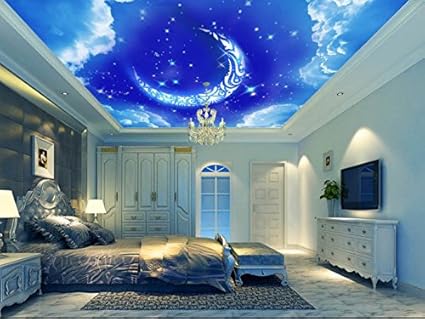 Wallpaper Accessories 3d Moonlight Ceiling Wallpaper Murals Wall
