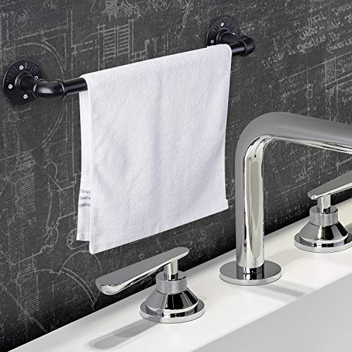 Elibbren 18 Inch Industrial Pipe Towel Bar, Bathroom Hardware Towel Bar Accessory, DIY Wall Mount Bath Towel Rack Holder, 1 Pack