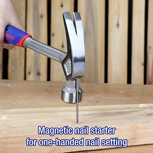 WORKPRO Claw Hammer, 20 Oz, Onepiece Framing Hammer with