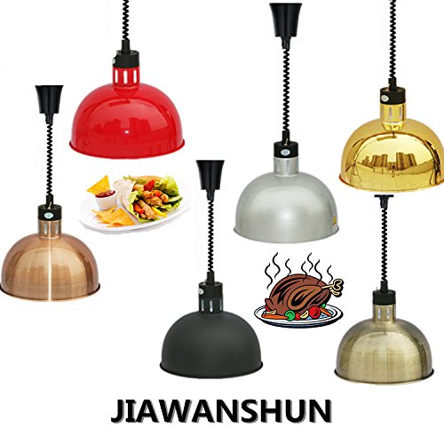JIAWANSHUN D Type Food Warmer Lamp Food Heat Lamp Warmer with Lamp 250W 290mm (Red)