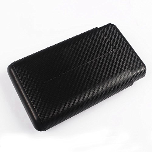 Carbon Fiber Leather Cedar Wood 4 Tube Cigar Case Holder Travel Humidor