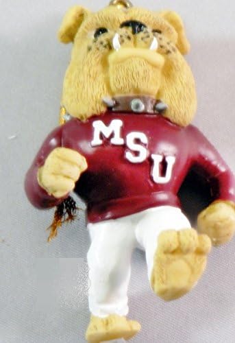 NCAA MSU Mississippi State Buldogs Mascot Basketball Football Ornament