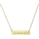 Memgift Christian Bar 𝐍𝐞𝐜𝐤𝐥𝐚𝐜𝐞 Bible Verse Faith Jewelry Baptism Christmas Birthday 𝐆𝐢𝐟𝐭 𝐟𝐨𝐫 𝐖𝐨𝐦𝐞𝐧