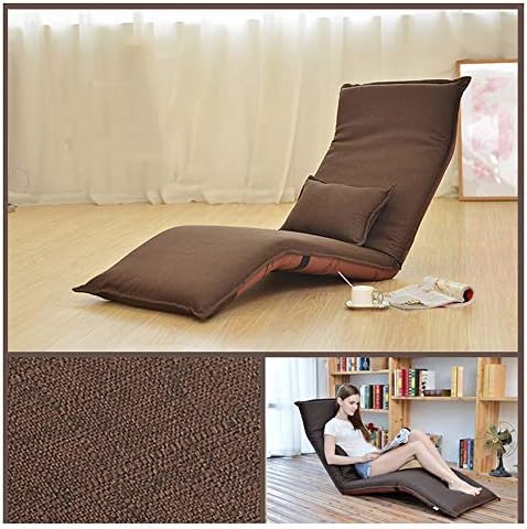 Fendouba 座椅子家具の折りたたみ床の椅子 首枕付き 調節可能なゲームのソファーの椅子 記憶泡の床のラウンジチェアの寝台車の座席椅子及びゲームの瞑想の椅子 ソファーの代わり Color Red And Dark Coffee Draaiorgeldeturk Nl
