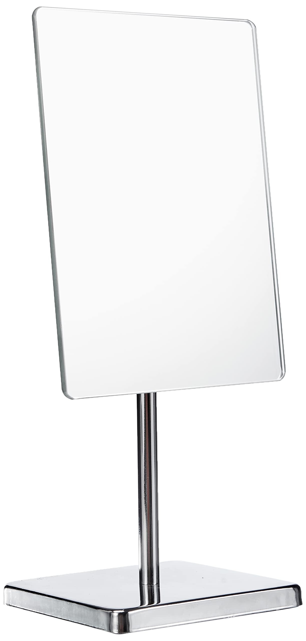 Axentia Rectangular Table Mirror with Base - Bathroom Vanity Mirror, Silver