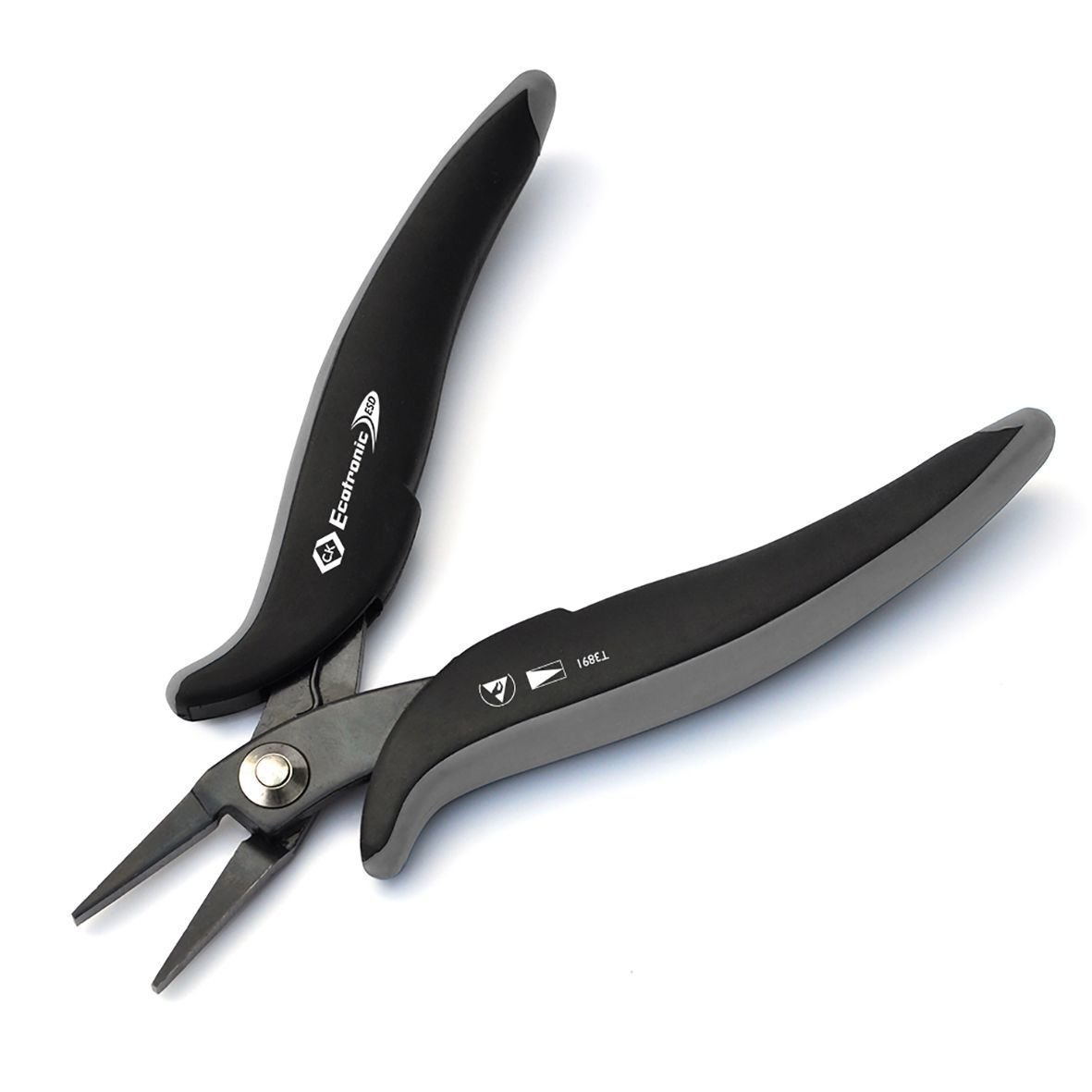 C.K T3891 Ecotronic ESD Flat Nose Pliers, Black