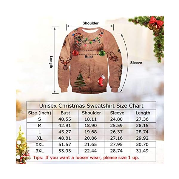 Idgreatim Unisex Ugly Christmas Crewneck Sweatshirt Novelty 3D Graphic Long Sleeve Sweater Shirt - Image 5