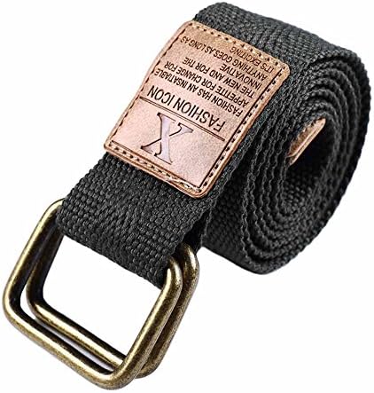 ALSYIQI Canvas Web Belts Outdoor Casual Military Style D-ring Buckle Men's Belt