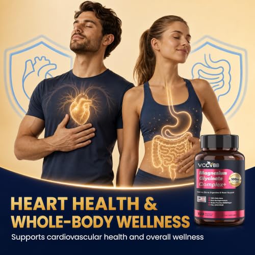 Magnesium Glycinate 500mg, 12-in-1 High Absorption Magnesium Complex Supplement with Citrate, Taurate & Orotate, Supports Relaxation, Sleep, Muscle, Heart, Bone & Nerve Health, 120 Vegan Capsules