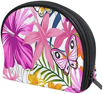 LORVIES Tropical Butterflies Cosmetic Pouch Clutch Makeup Bag Travel Organizer Case Toiletry Pouch for Women