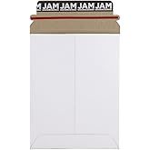 JAM PAPER Stay-Flat Photo Mailer Envelopes with Peel & Seal Closure - 6 x 8 - White - 6 Rigid Mailers/Pack