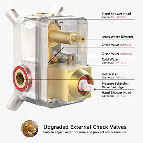 Iriber Champagne Bronze Ceiling Mount Rain Shower System with 12 Inch