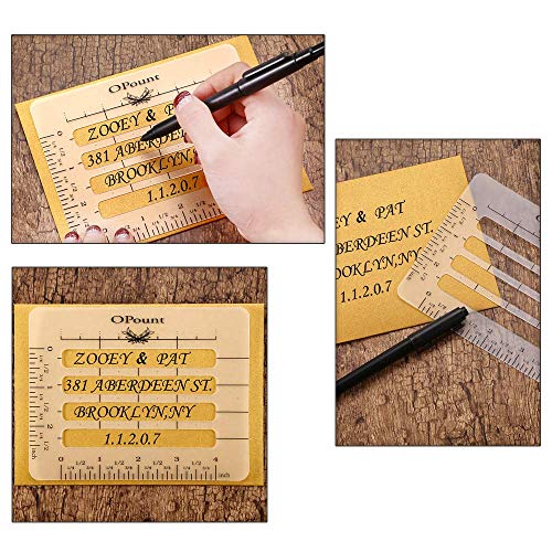 Envelope Addressing Guide Stencil Template Set, BENBO 4 Styles