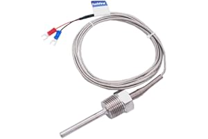 Twidec/2M NPT 1/2"inch Pipe Thread (6X50MM) Temperature Sensor Probe Two Wire Temperature Controller (0~600℃) 304 Stainless S