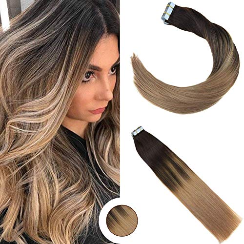 Ugeat 24inch Double Sided Glue In Hair Seamless Hair Extensions