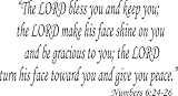 Numbers 6:24-26, Vinyl Wall Art, The Lord Bless and Keep You Make His Face Shine Upon Gracious Give Peace