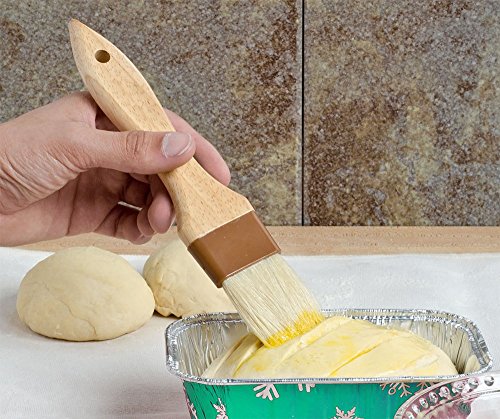 2-Inch Pastry Brush with Boar Bristles and Lacquered Hardwood Handle, Basting BBQ Marinade Brush, Kitchen/Cooking Brushes