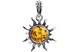 Ian and Valeri Co. Light Amber Sterling Silver Sun Pendant