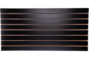 SSWBasics 4 ft x 2 ft Horizontal Black Slatwall Panels for Wall (24"H x 48"L) - Pack of 2 - Garage Wall Organizer Panels and Craft Storage Organization Slatwall Panel