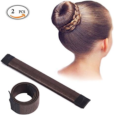 HEHUB Hair Styling Disk Bun Shaper Maker Hairstyle Clip Donut Hair Style Tools 2Pcs (Dark Brown )