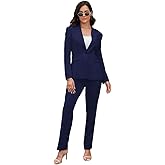 Women's Suits for Work Professional, 2 Piece Office Work Suit Set, Slim Fit One Button Blazer Jacket and Pants Set