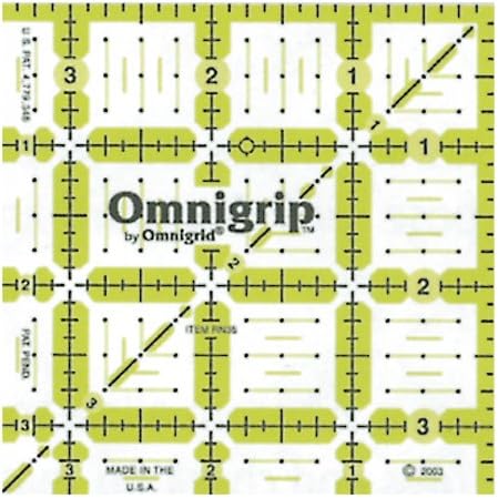 Omnigrip Non-Slip Quilter's Ruler-3-1/2"X3-1/2"